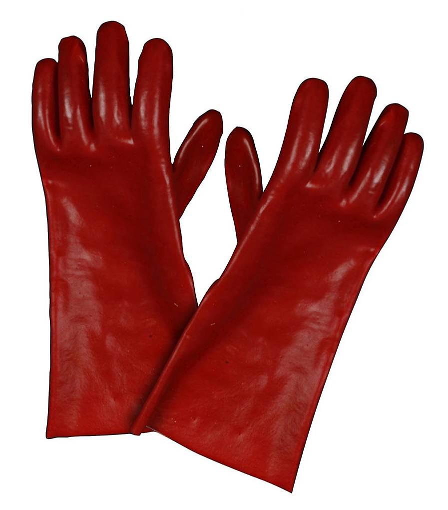 RED PVC CHEMICAL RESISTANT GLOVE